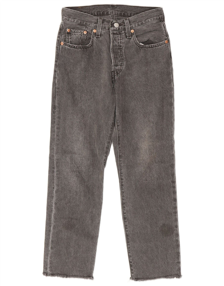 LEVI'S Womens 501 Straight Jeans W24 L26 Grey Cotton