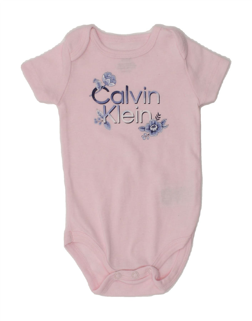 CALVIN KLEIN Baby Boys Bodysuit 0-3 Months Pink Cotton | Vintage Calvin Klein | Thrift | Second-Hand Calvin Klein | Used Clothing | Messina Hembry 