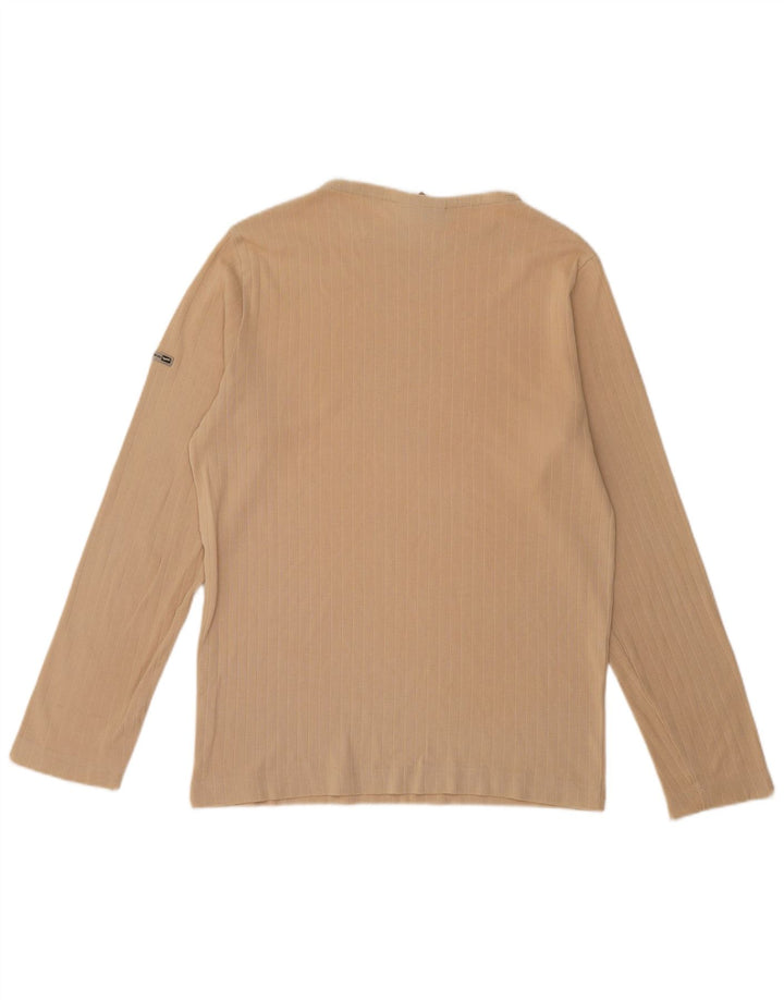 Gas Mens Top Long Sleeve Medium Beige Cotton