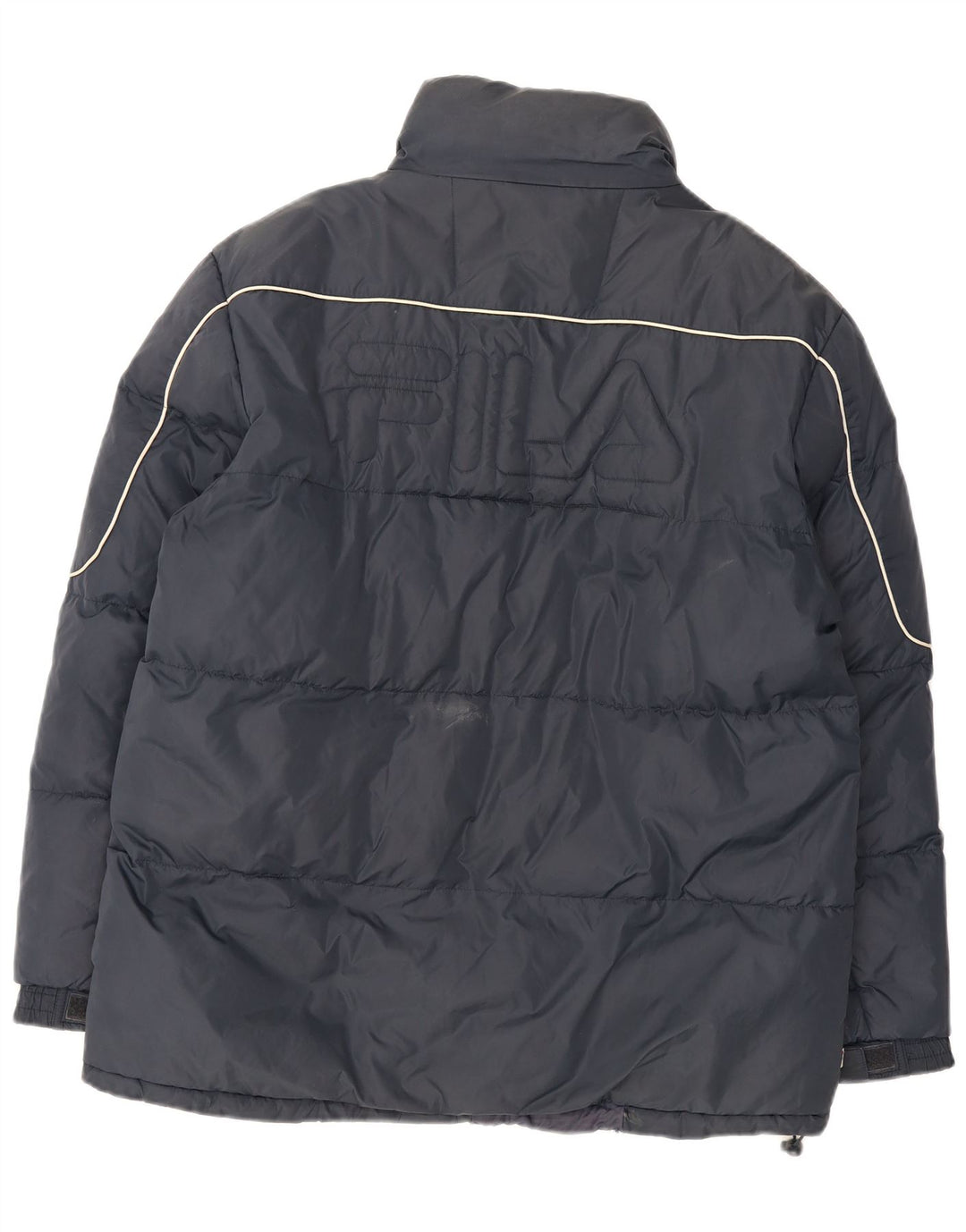 Fila Mens Graphic Padded Jacket UK 38 Medium Navy Blue Nylon