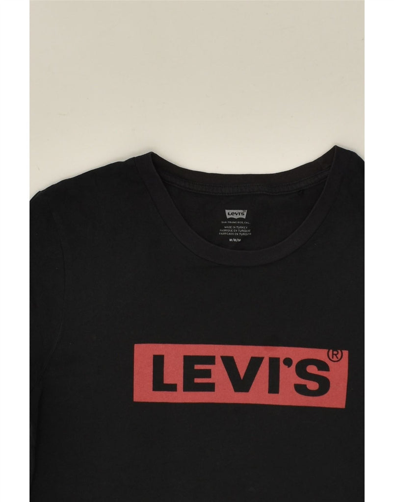 LEVI'S Womens Graphic T-Shirt Top UK 14 Medium Black | Vintage Levi's | Thrift | Second-Hand Levi's | Used Clothing | Messina Hembry 