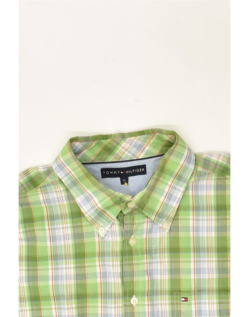 TOMMY HILFIGER Mens Shirt XL Green Check | Vintage Tommy Hilfiger | Thrift | Second-Hand Tommy Hilfiger | Used Clothing | Messina Hembry 