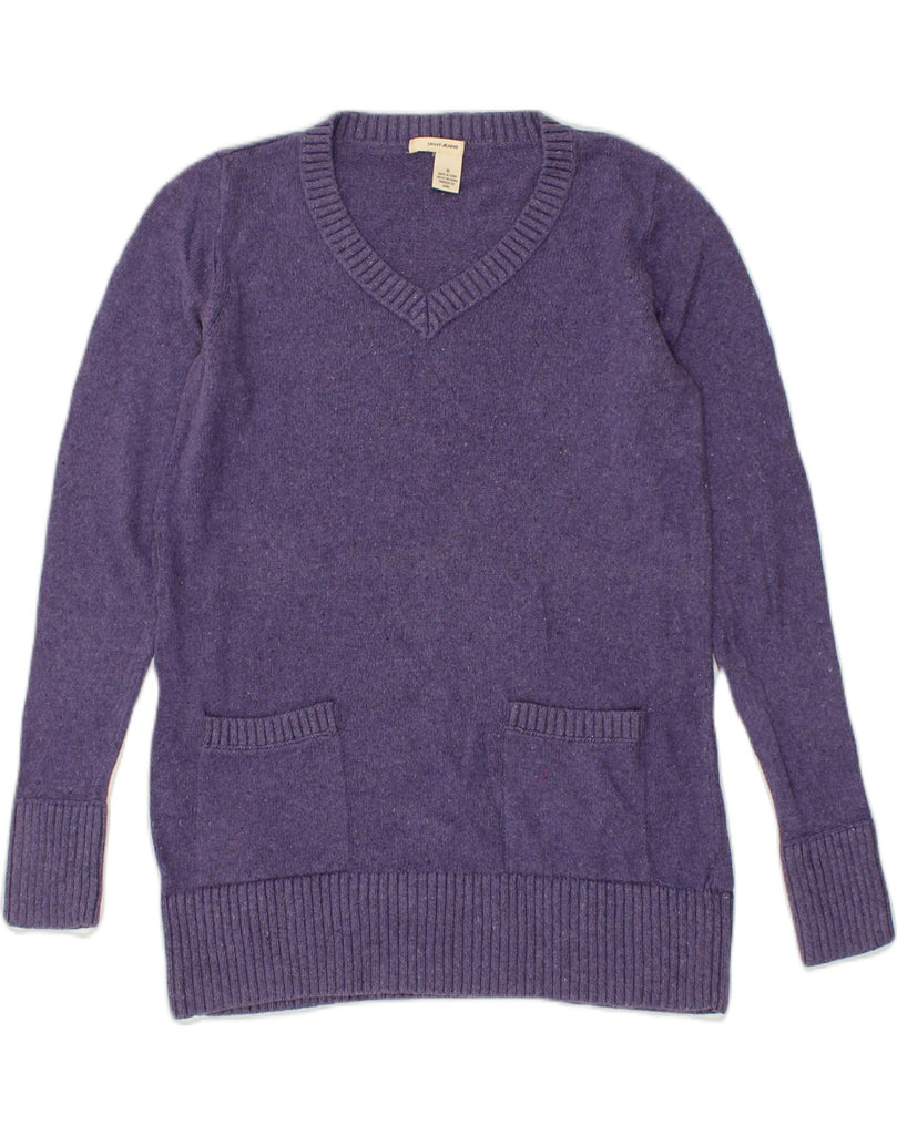 DKNY Womens Longline V-Neck Jumper Sweater UK 14 Medium  Purple Cotton | Vintage Dkny | Thrift | Second-Hand Dkny | Used Clothing | Messina Hembry 