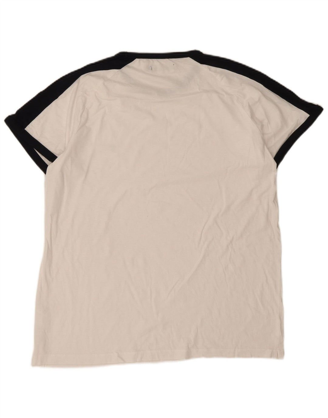 French Connection Mens T-Shirt Top 2XL White Colourblock Cotton