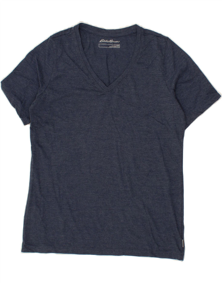 EDDIE BAUER Womens T-Shirt Top UK 12 Medium Navy Blue Cotton Vintage Eddie Bauer and Second-Hand Eddie Bauer from Messina Hembry 