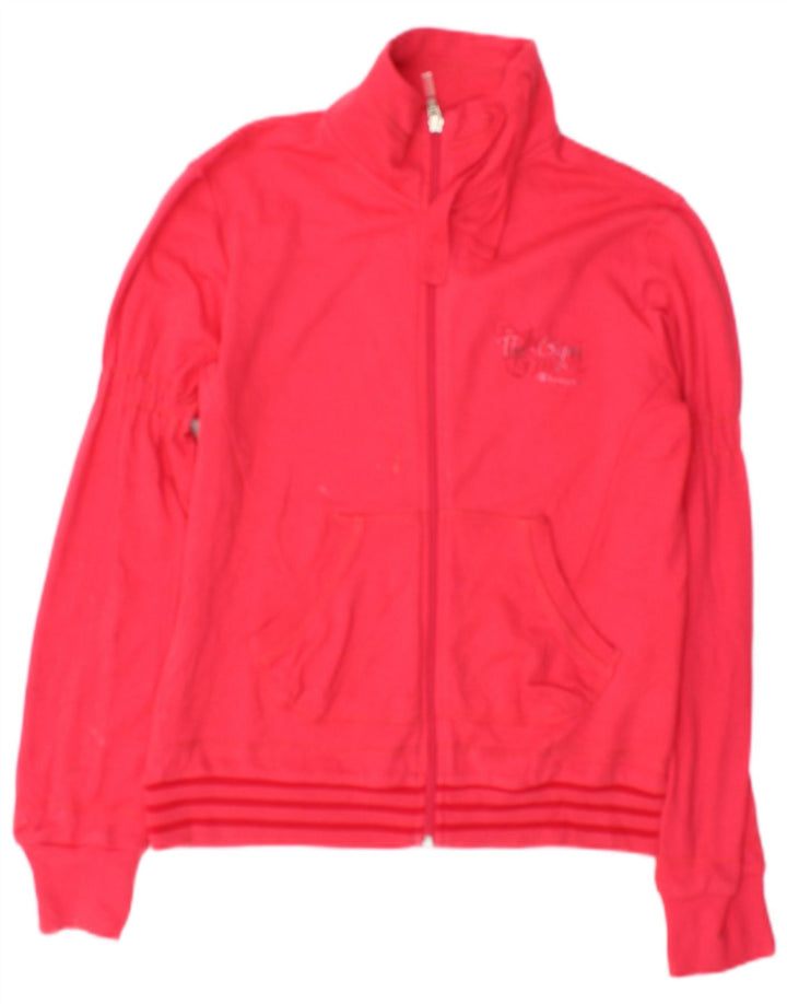 Champion Womens Tracksuit Top Jacket Medium Pink Cotton