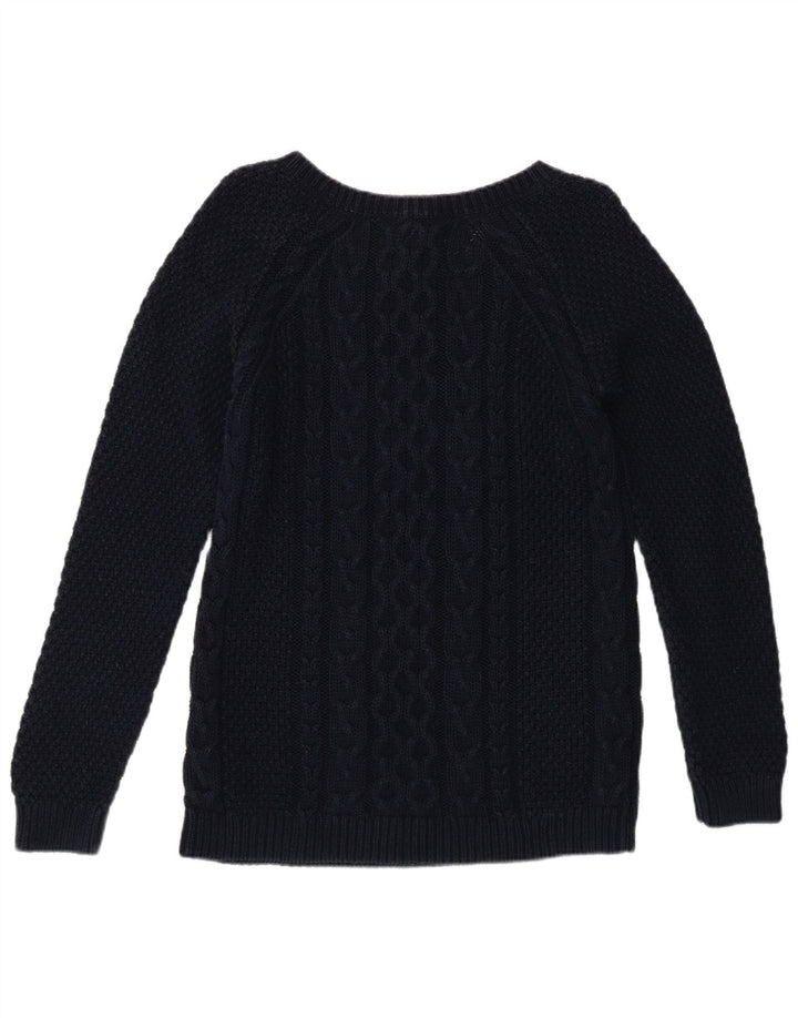 Fat Face Womens Boat Neck Jumper Sweater UK 12 Medium Navy Blue