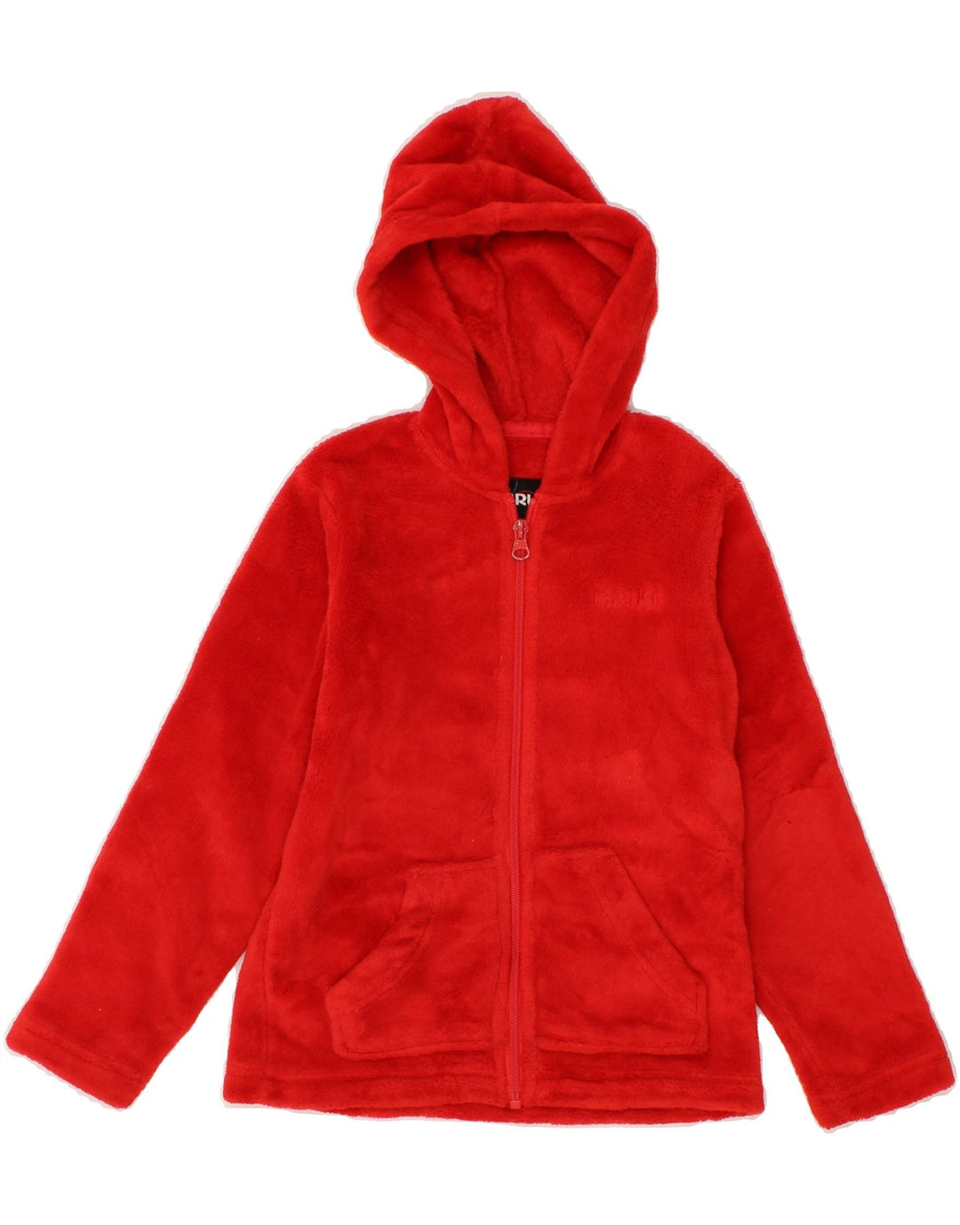 BRUGI Girls Hooded Fleece Jacket 6-7 Years Red Polyester Vintage Brugi and Second-Hand Brugi from Messina Hembry 