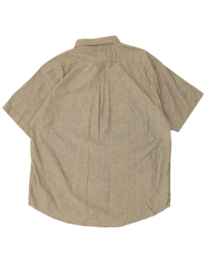 VINTAGE Mens Short Sleeve Shirt XL Grey Cotton