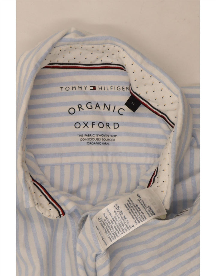 Tommy Hilfiger Mens Shirt XL Blue Pinstripe Cotton