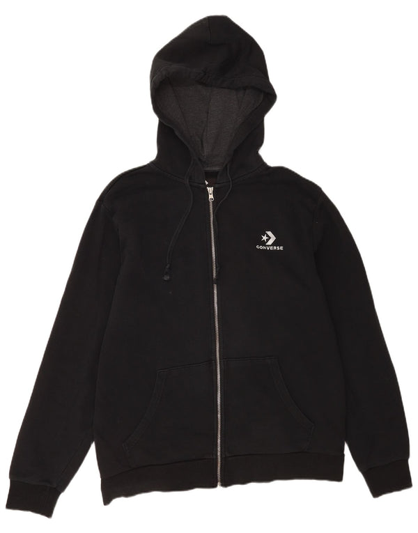 Converse Mens Zip Hoodie Sweater Medium Black Cotton