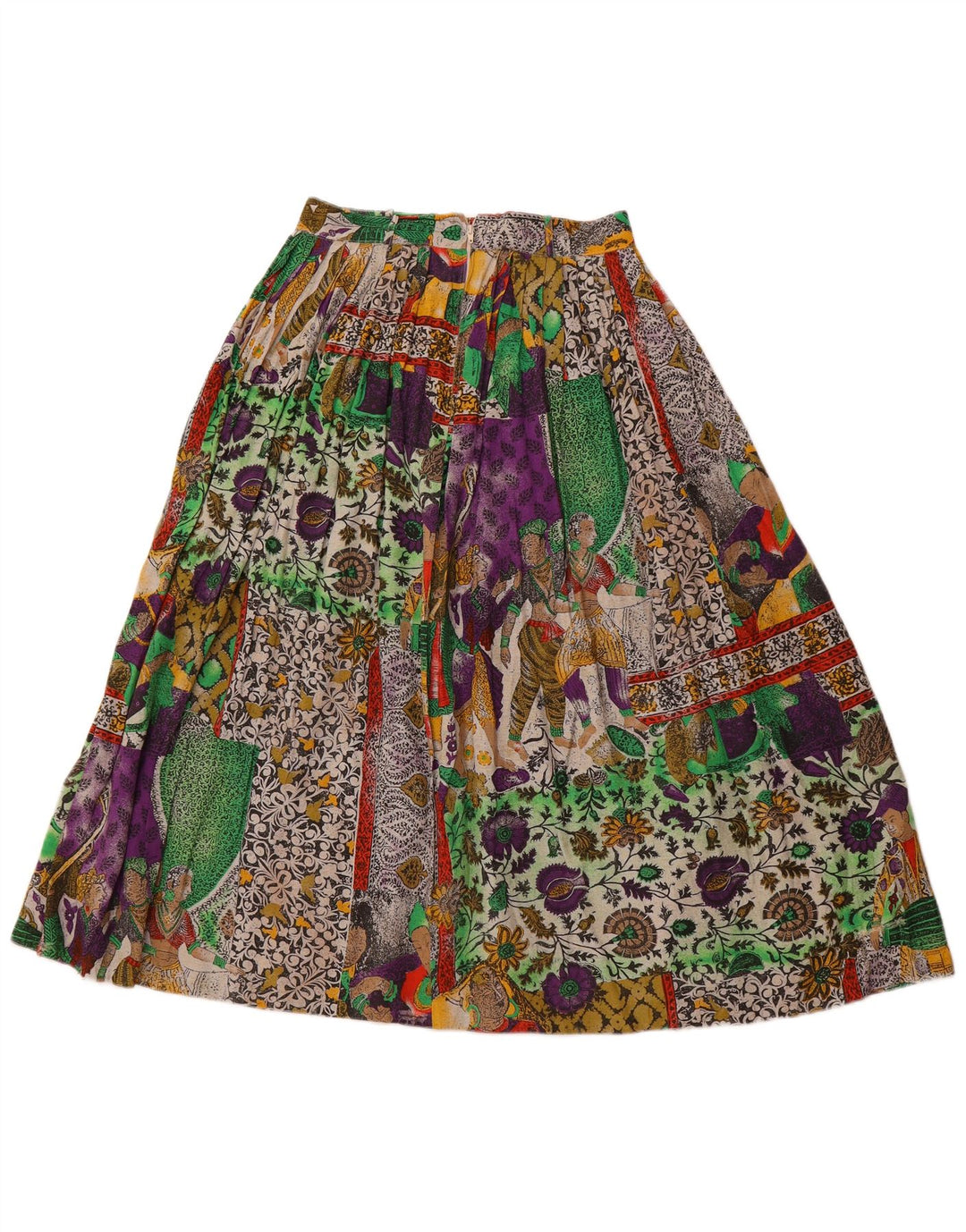 VINTAGE Womens High Waist A-Line Skirt EU 38 Medium W26  Multicoloured