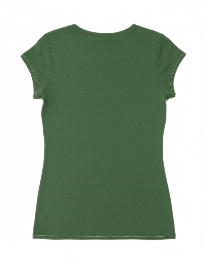 BENETTON Womens T-Shirt Top UK 12 Medium Green
