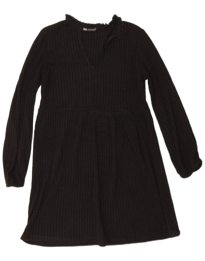 Zara Womens Jumper Dress UK 10 Small Black