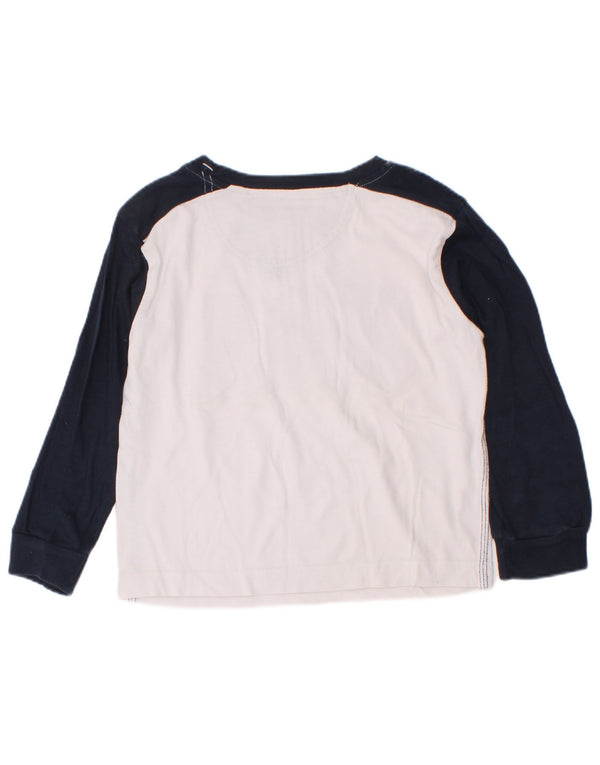 Champion Boys Graphic Top Long Sleeve 3-4 Years 2XS White Colourblock