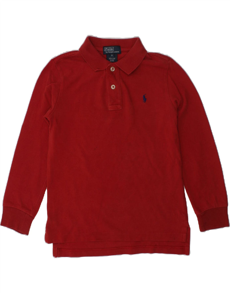 POLO RALPH LAUREN Boys Long Sleeve Polo Shirt 4-5 Years Red Cotton | Vintage Polo Ralph Lauren | Thrift | Second-Hand Polo Ralph Lauren | Used Clothing | Messina Hembry 