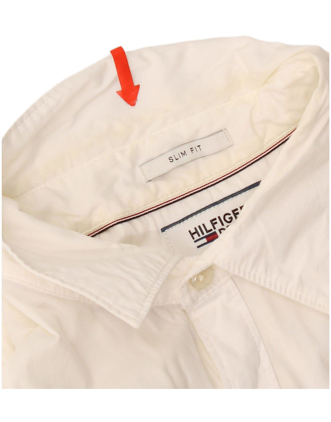 Tommy Hilfiger Mens Short Sleeve Slim Fit Shirt Medium White Cotton