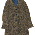 VINTAGE Womens Overcoat UK 14 Medium Grey Flecked