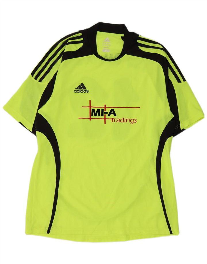 Adidas Mens Graphic T-Shirt Top Large Green Colourblock Polyester