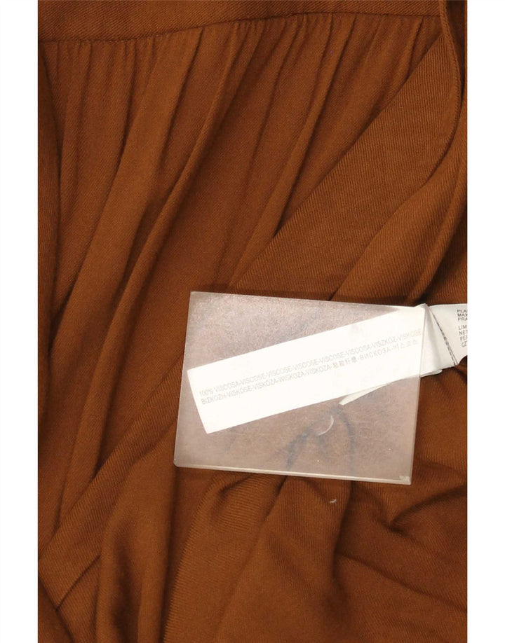 Massimo Dutti Womens Wrap Dress EU 42 Large Brown Viscose