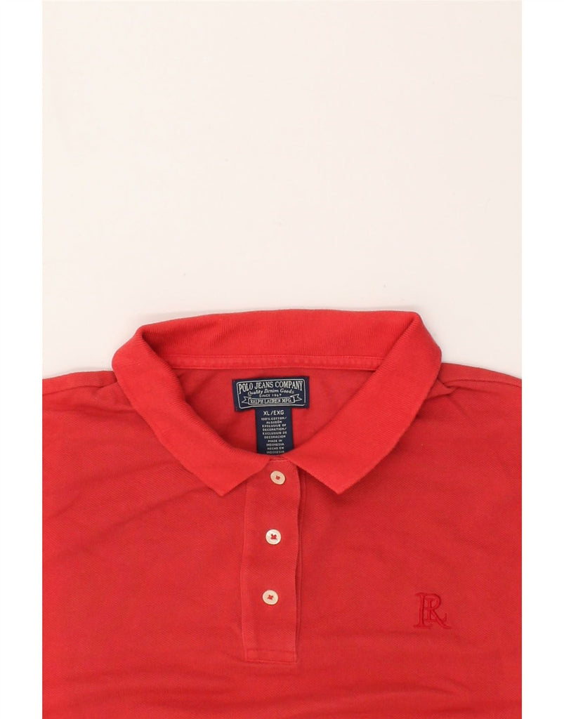 RALPH LAUREN Womens Polo Shirt UK 18 XL Red Cotton | Vintage Ralph Lauren | Thrift | Second-Hand Ralph Lauren | Used Clothing | Messina Hembry 