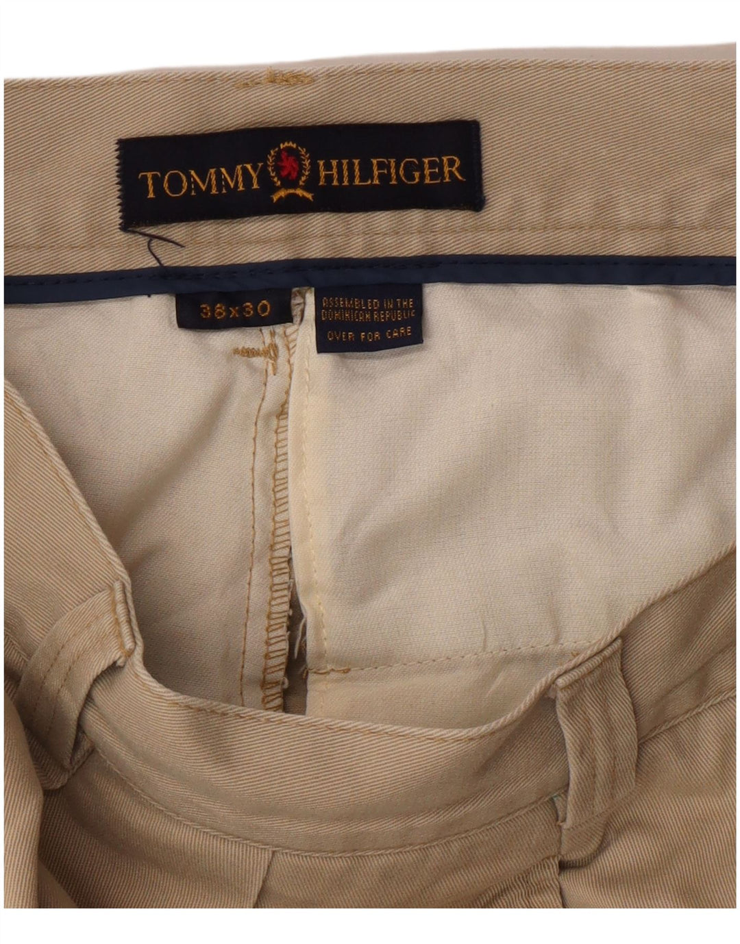 Tommy Hilfiger Mens Straight Chino Trousers W38 L30 Beige