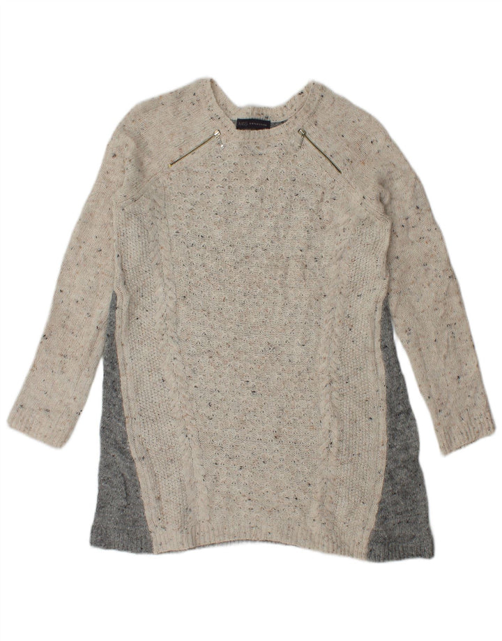 Marks & Spencer Womens Crew Neck Jumper Sweater UK 10 Small Grey Flecked