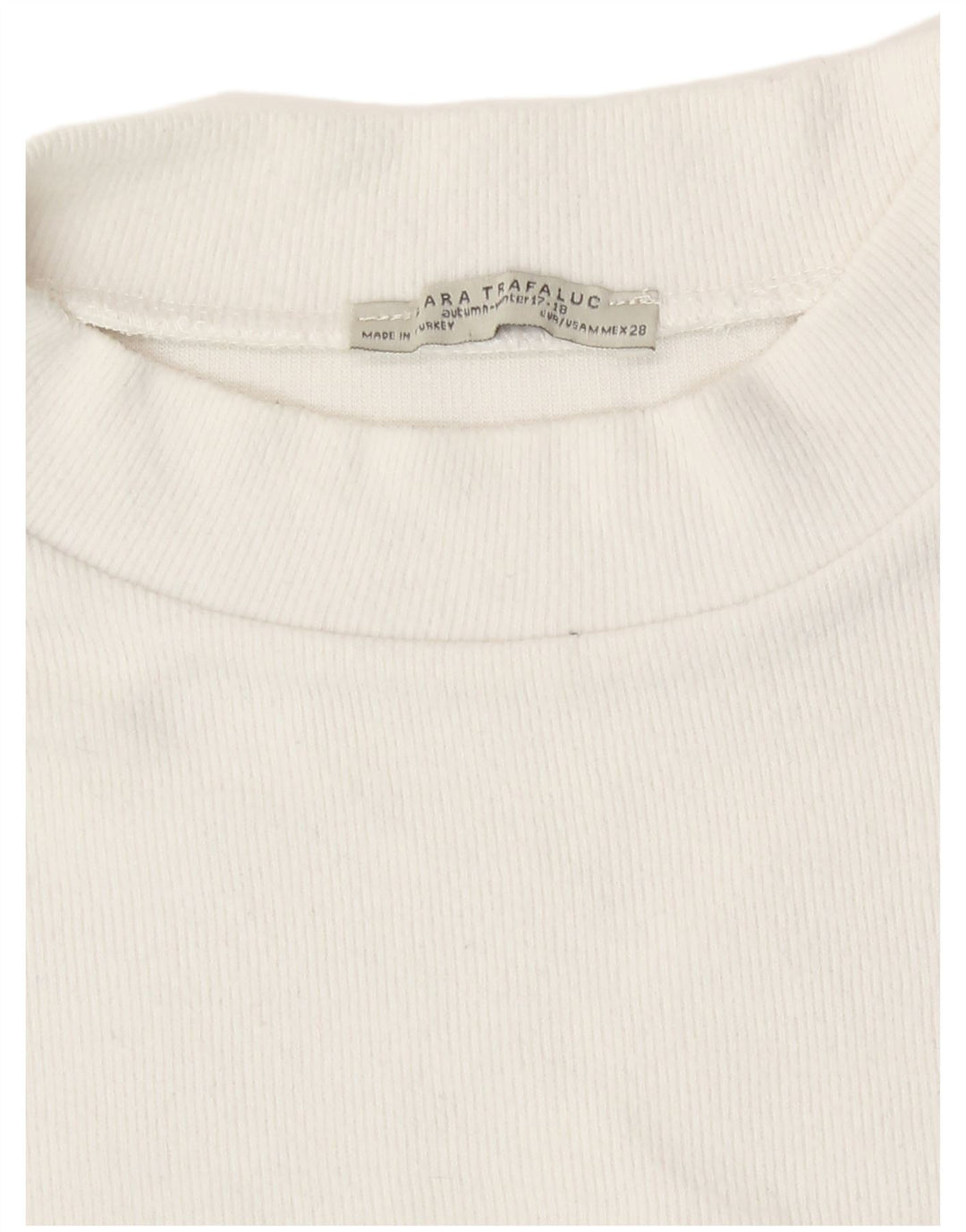 Zara Womens Crop T-Shirt Top UK 12 Medium White Cotton