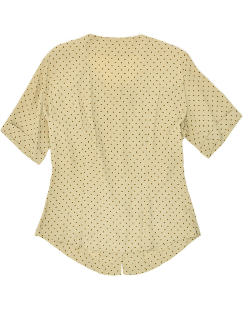 SUPERIOR Womens Short Sleeve Shirt Blouse IT 42 Medium Beige Polka Dot | Vintage Superior | Thrift | Second-Hand Superior | Used Clothing | Messina Hembry 