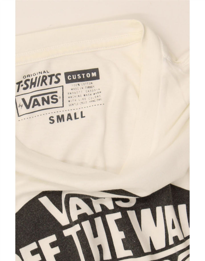 VANS Mens Graphic T-Shirt Top Small White Cotton