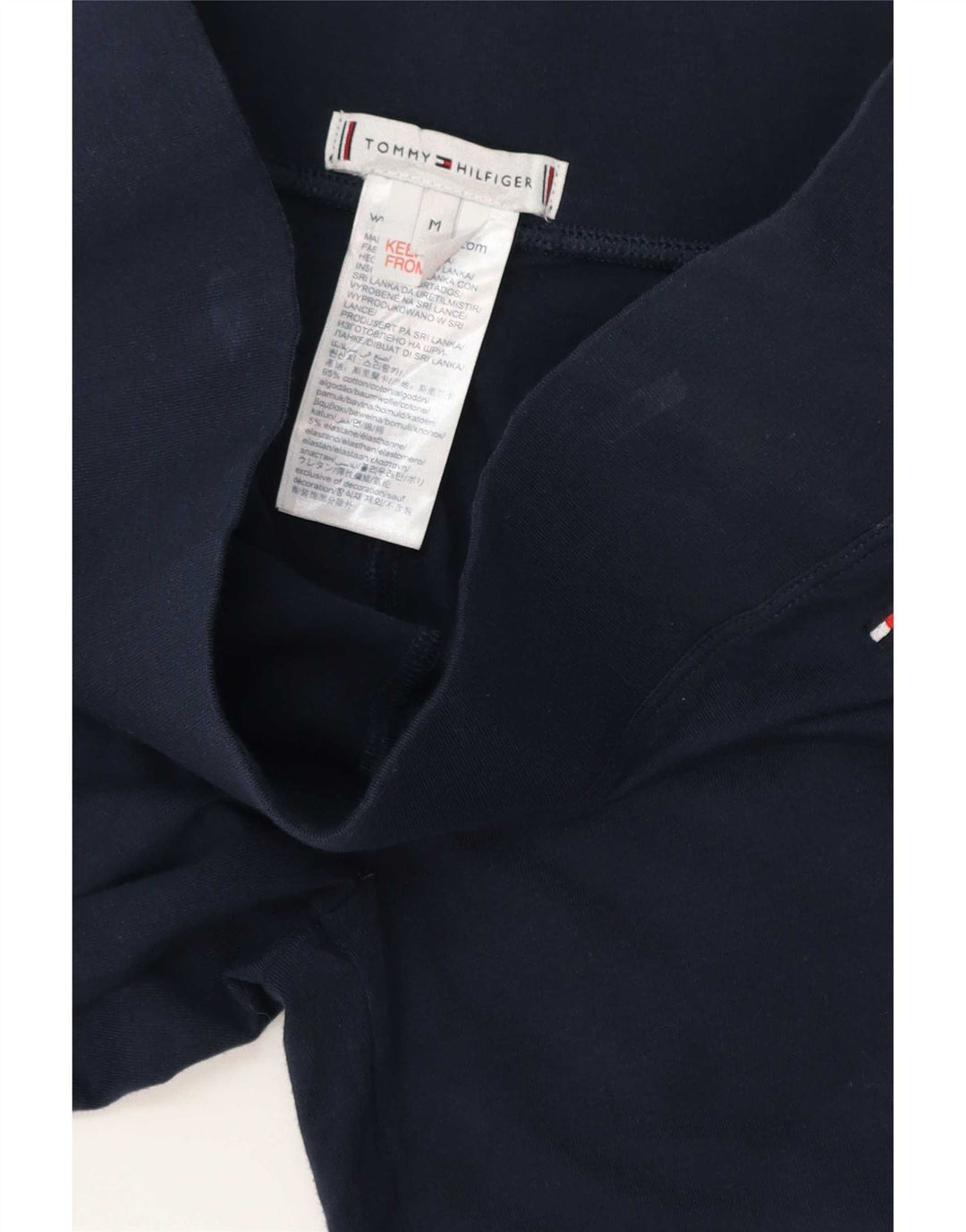 Tommy Hilfiger Womens Graphic Leggings UK 12 Medium Navy Blue Cotton