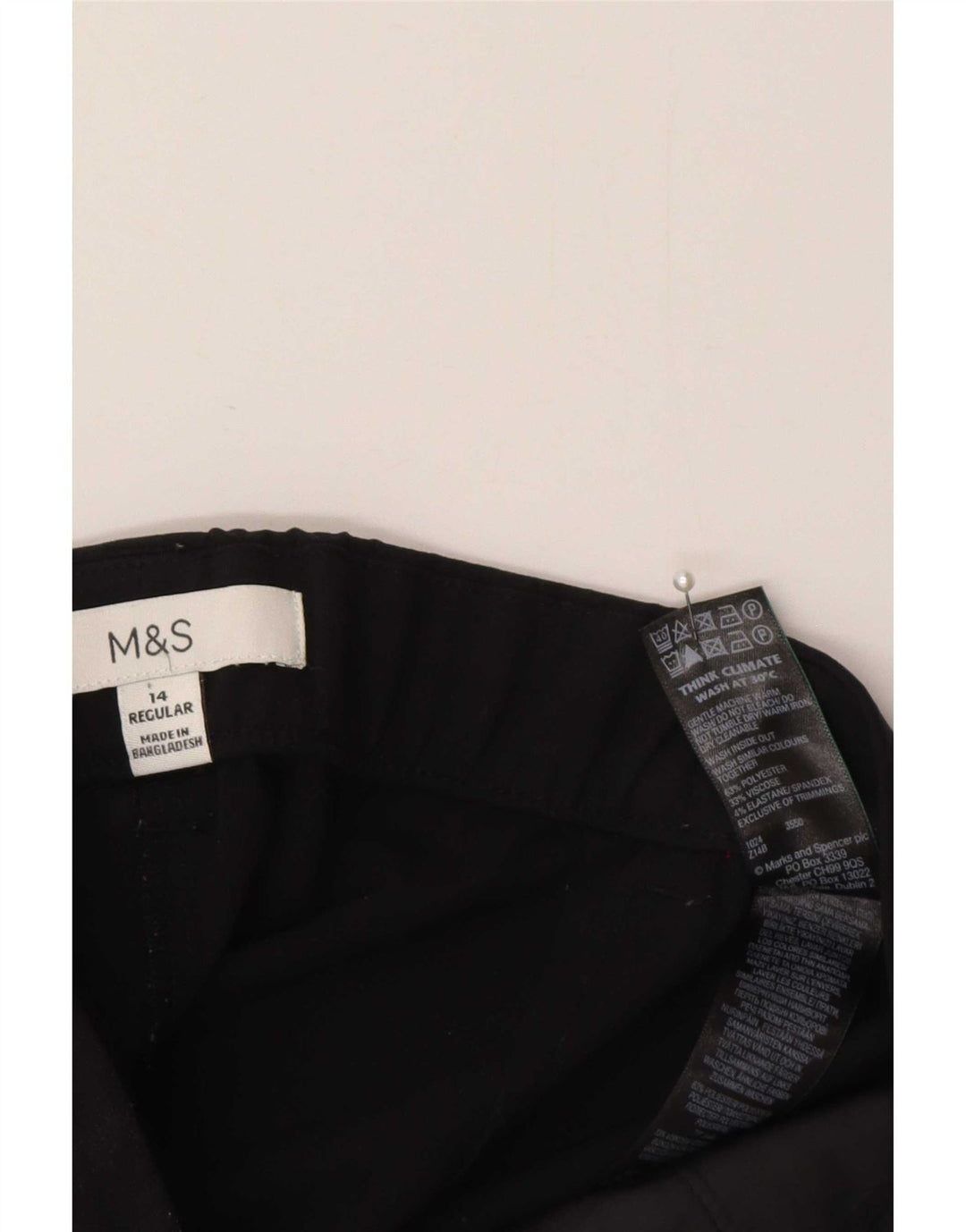Marks & Spencer Womens Regular Suit Trousers UK 14 Medium W32 L29 Black
