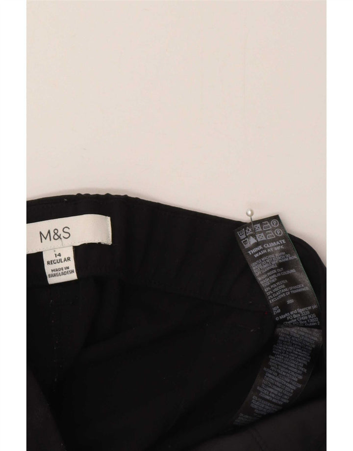 Marks & Spencer Womens Regular Suit Trousers UK 14 Medium W32 L29 Black