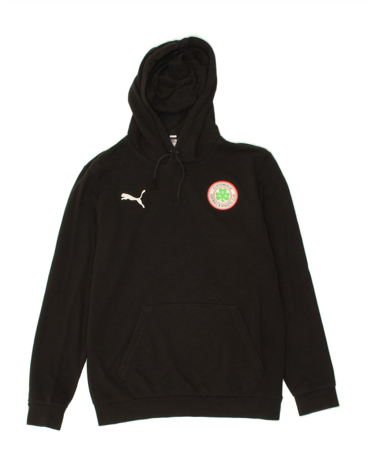 PUMA Mens Graphic Hoodie Jumper Small Black Cotton Vintage Puma and Second-Hand Puma from Messina Hembry 