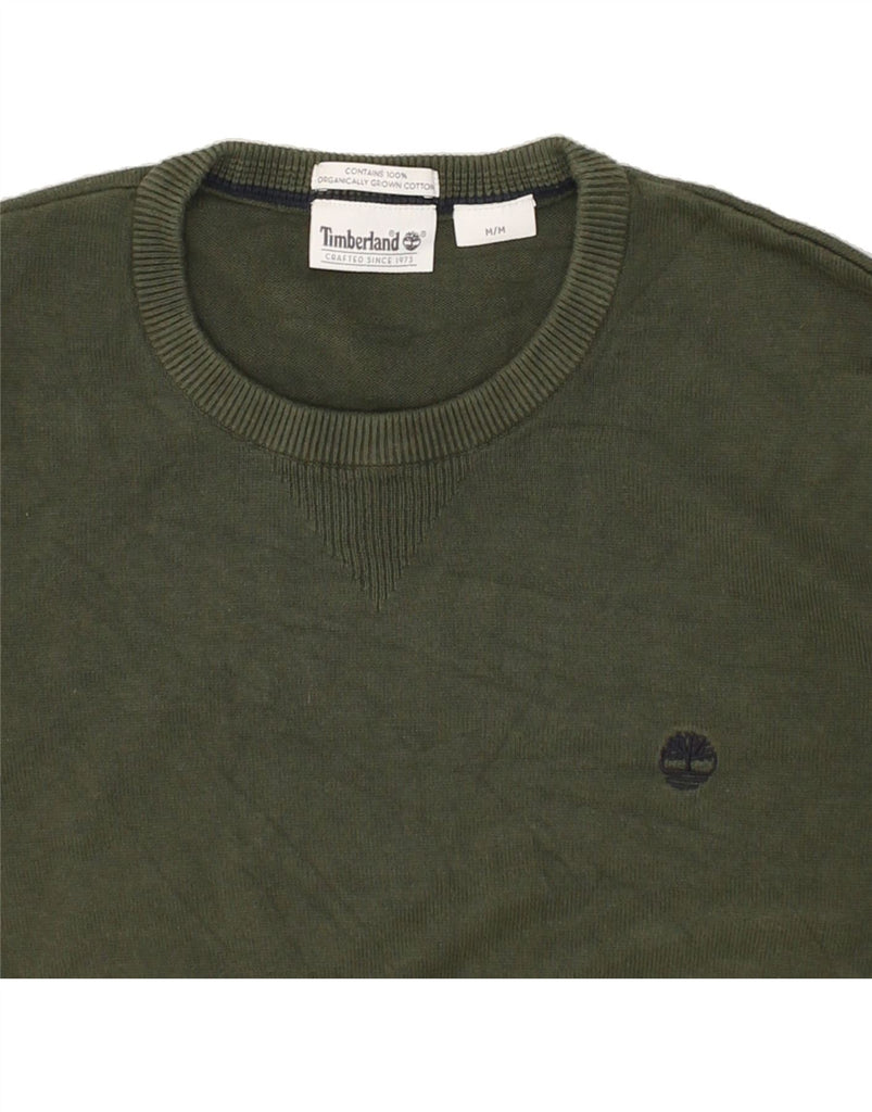 TIMBERLAND Mens Crew Neck Jumper Sweater Medium Khaki Cotton | Vintage Timberland | Thrift | Second-Hand Timberland | Used Clothing | Messina Hembry 