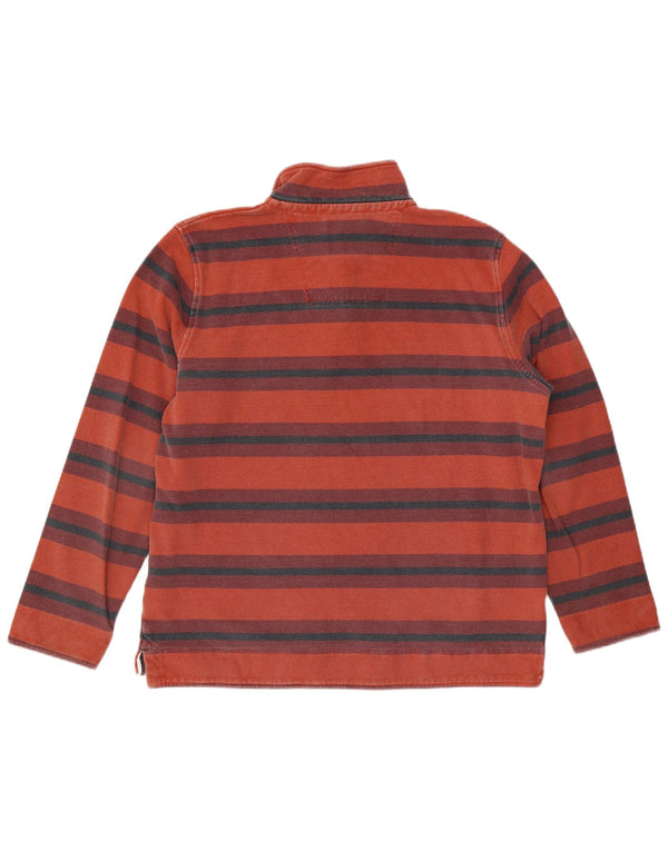 Crew Clothing Mens Zip Neck Sweatshirt Jumper XL Red Striped Cotton