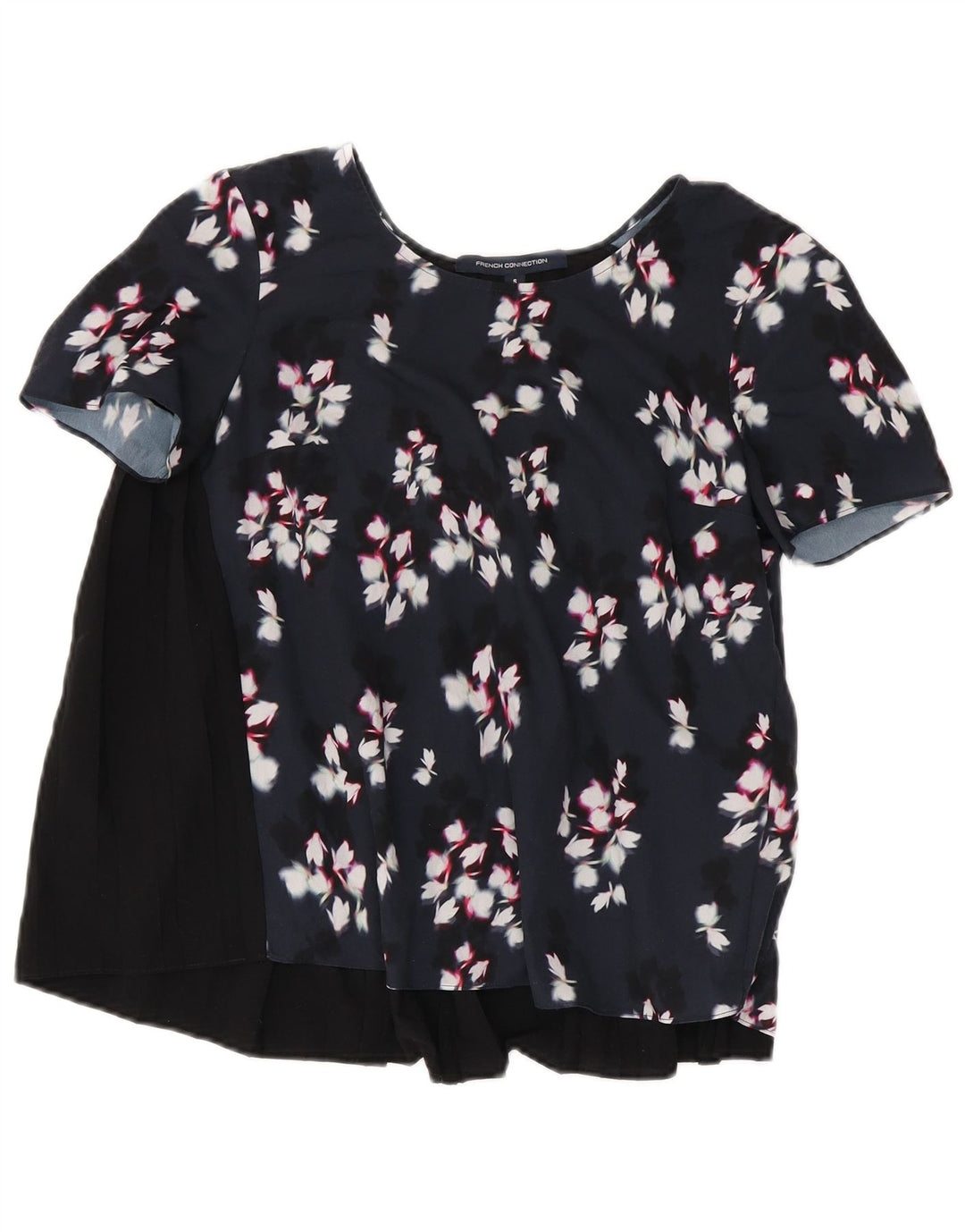 French Connection Womens Blouse Top UK 10 Small Black Floral Polyester