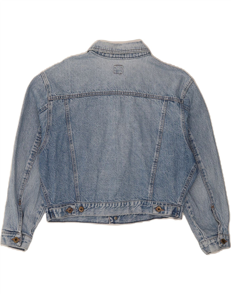 CLARK Womens Crop Oversized Denim Jacket UK 16 Large Blue Vintage CLARK and Second-Hand CLARK from Messina Hembry 