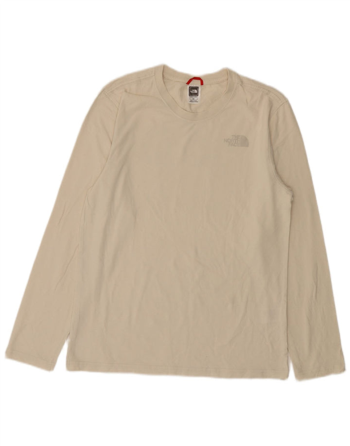 The North Face Mens Graphic Top Long Sleeve Small Off White Cotton