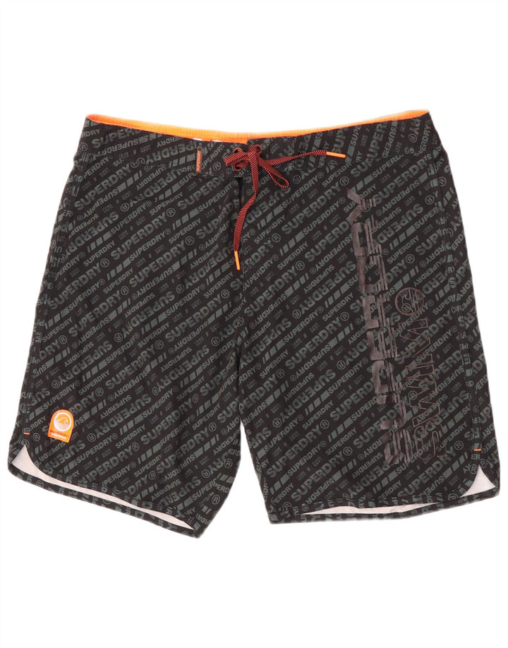 Superdry Mens Graphic Regular Swimming Shorts XL Black Polyester
