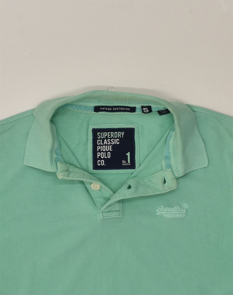 SUPERDRY Mens Polo Shirt Small Green Cotton | Vintage Superdry | Thrift | Second-Hand Superdry | Used Clothing | Messina Hembry 