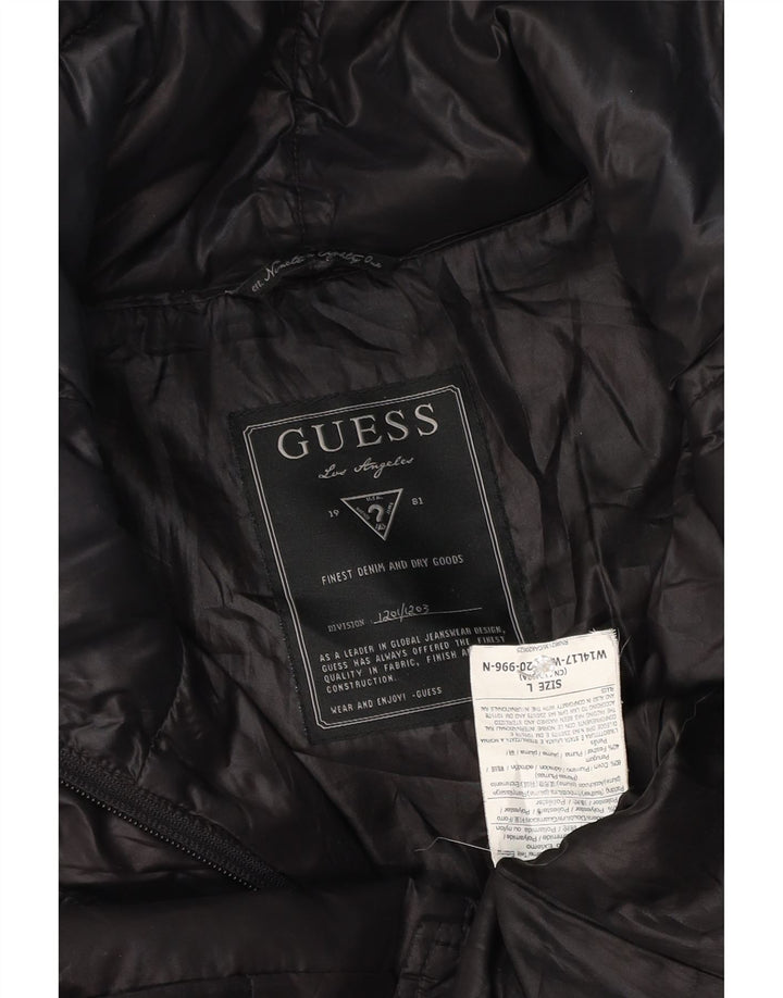 Guess Womens Padded Jacket UK 16 Large Black Polyester