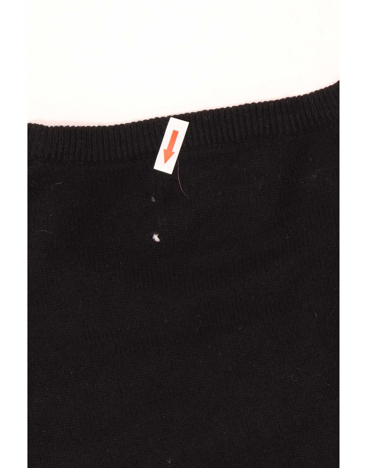 Marks & Spencer Mens Regular Fit Boat Neck Jumper Sweater Large Black Wool