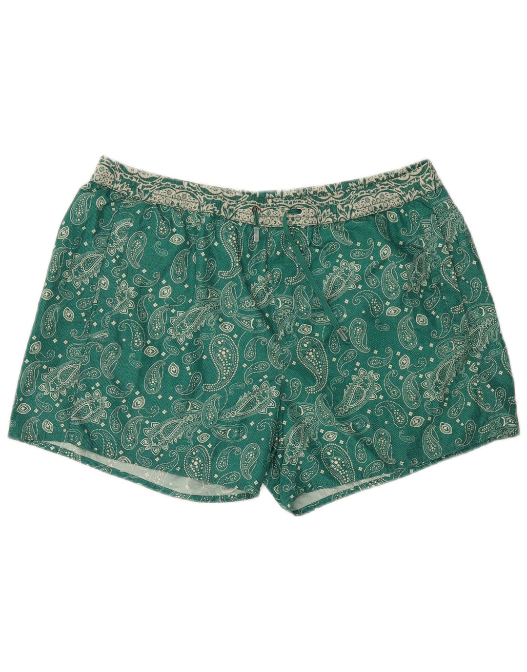 COAST Mens Swimming Shorts Large  Green Paisley