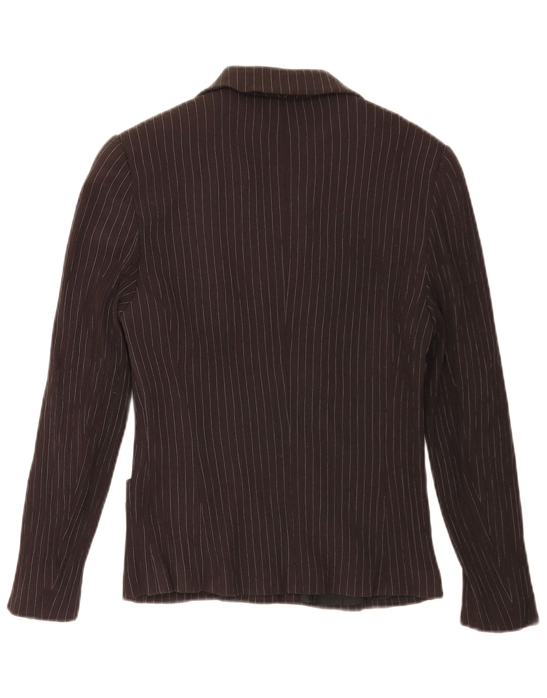 Taifun Womens 4 Button Blazer Jacket UK 10 Small Brown Pinstripe Viscose
