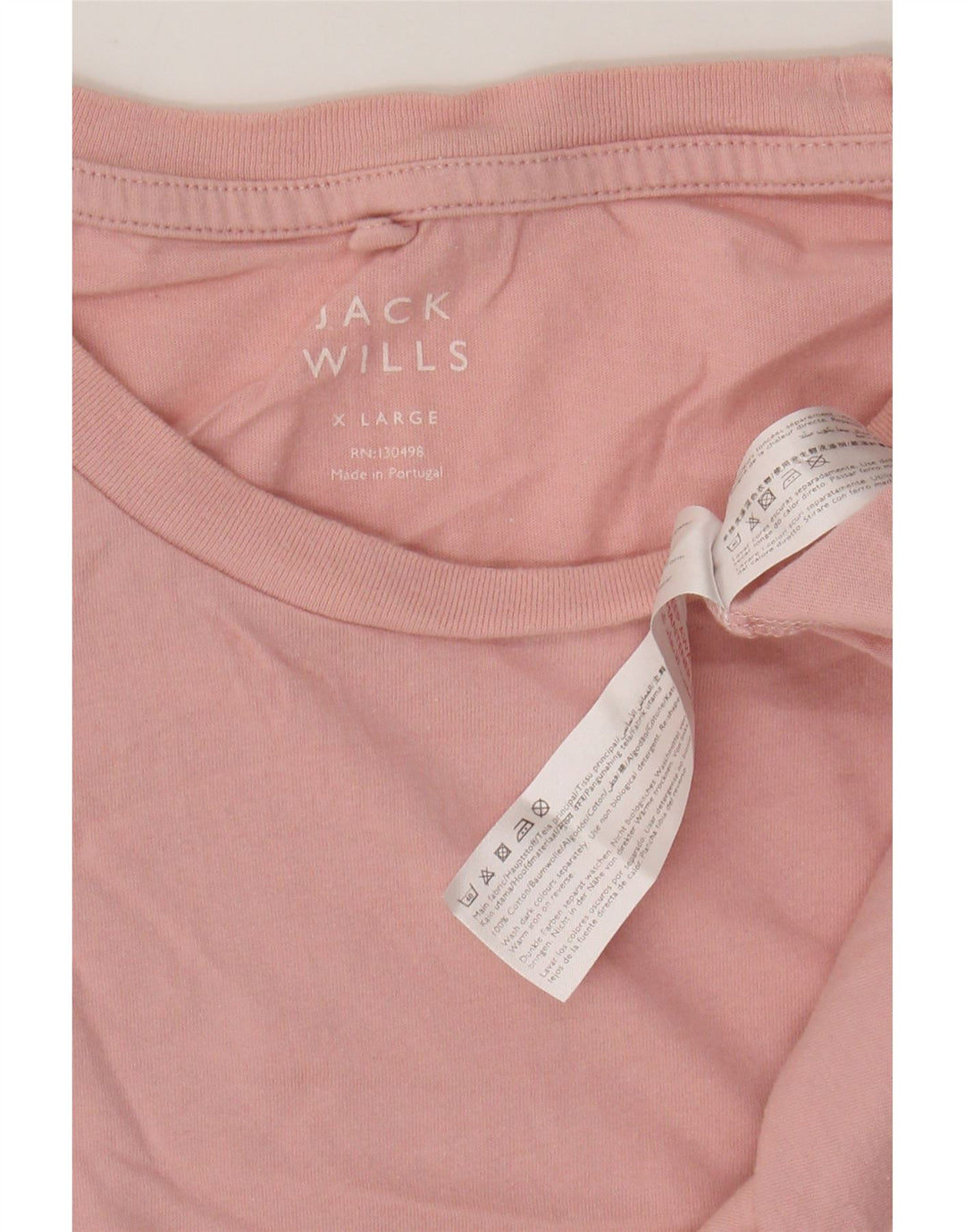 JACK WILLS Mens T-Shirt Top XL Pink Cotton