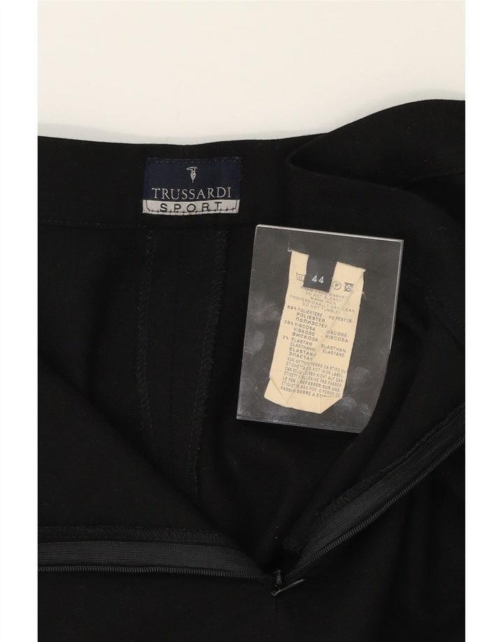 TRUSSARDI Womens Straight Chino Trousers IT 44 Medium W28 L28 Black Vintage Trussardi and Second-Hand Trussardi from Messina Hembry 