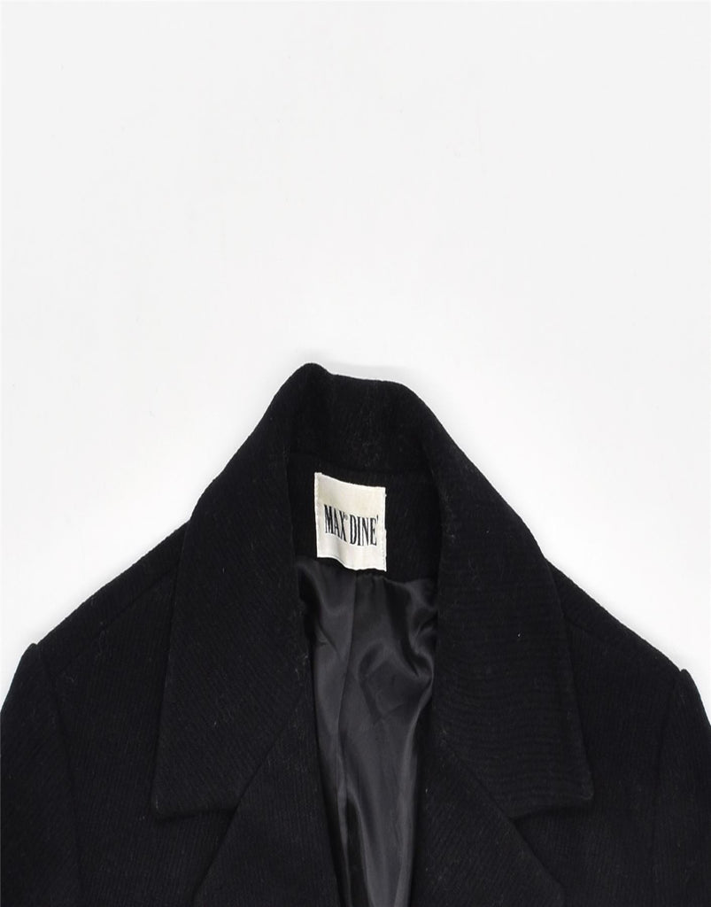 MAX DINE Womens Overcoat UK 12 Medium Black | Vintage | Thrift | Second-Hand | Used Clothing | Messina Hembry 