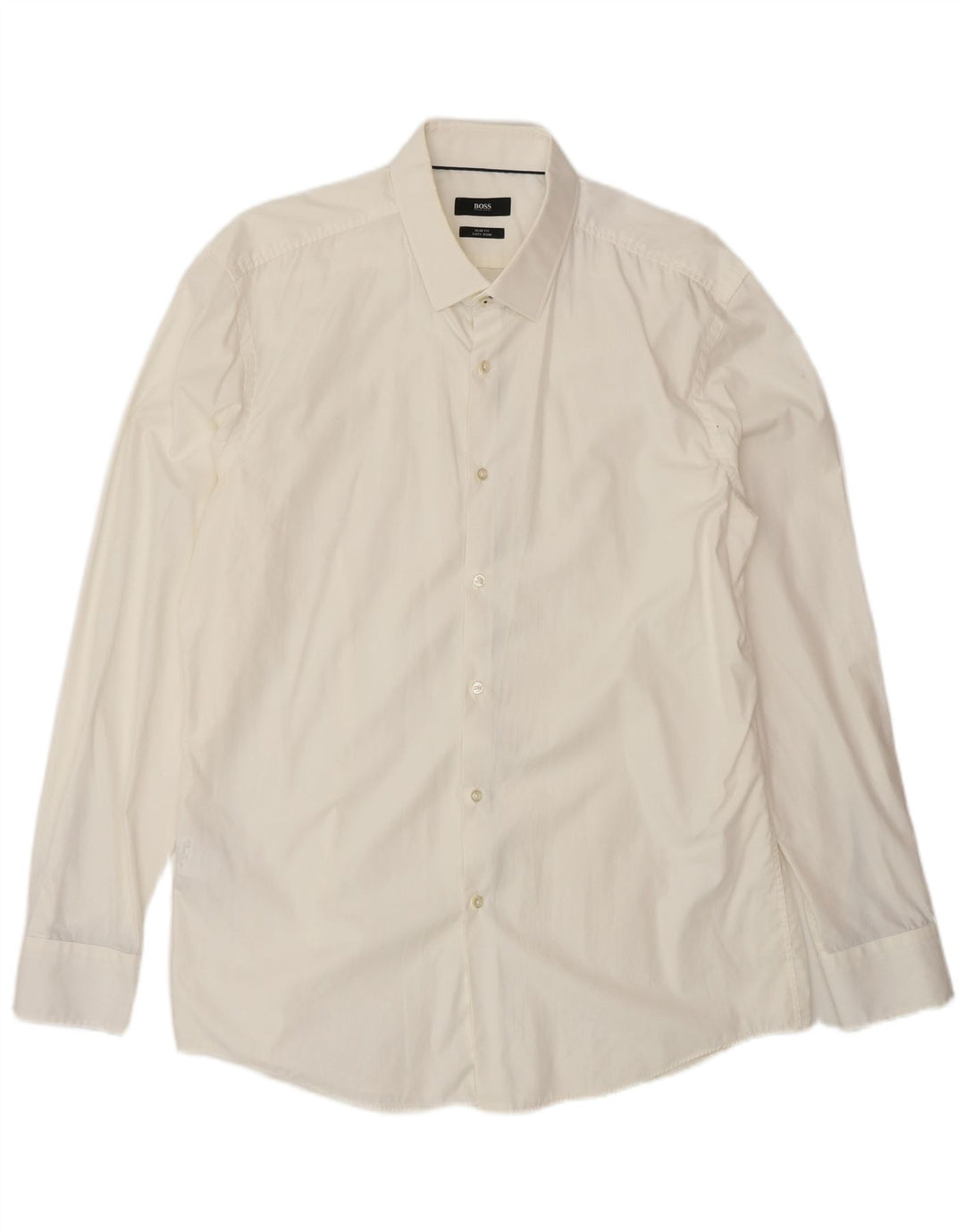 Hugo Boss Mens Slim Fit Shirt Size 44 17 1/2 XL White Cotton