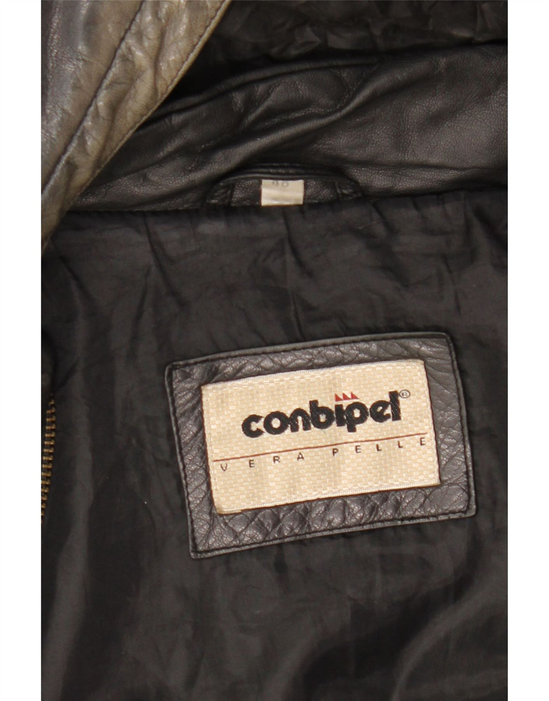 Conbipel Mens Hooded Loose Fit Leather Jacket IT 48 Medium Black Leather